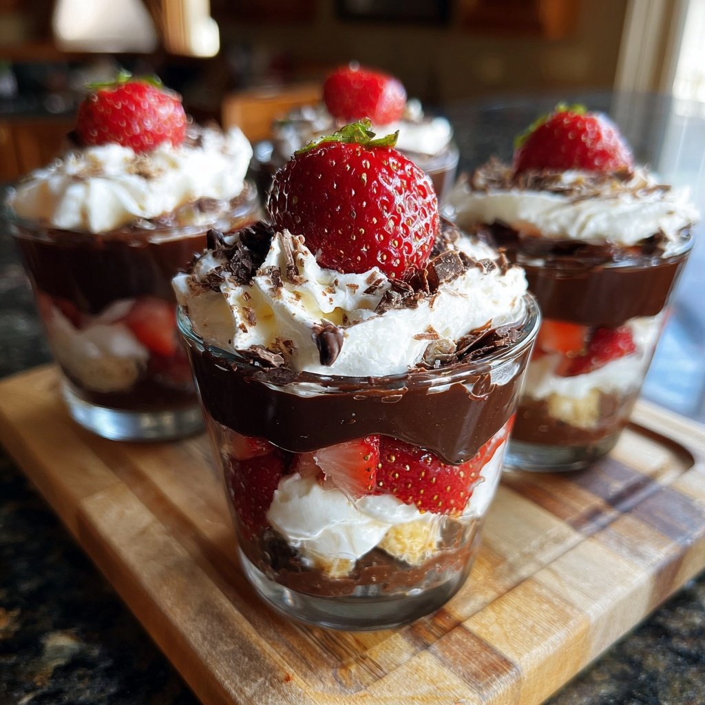 Chocolate Strawberry Trifle Cups