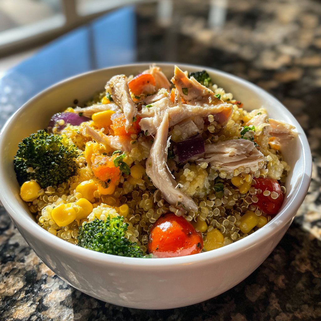 High Protein Chicken Quinoa Bowl