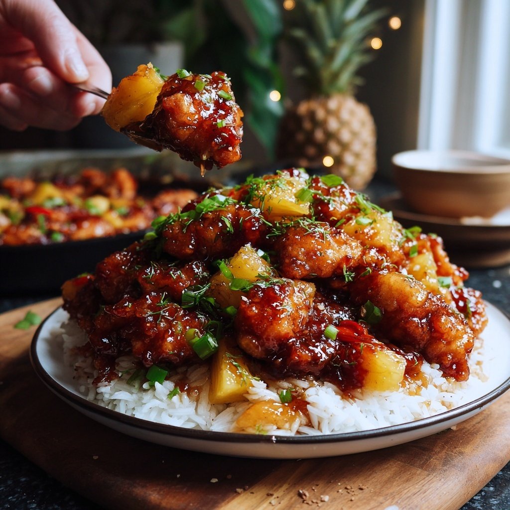 Sticky Pineapple Chicken And Rice