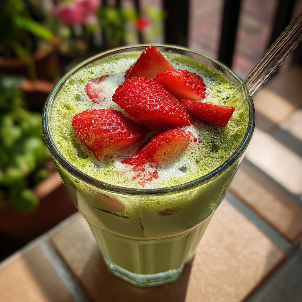 Iced Strawberry Matcha Latte Recipe