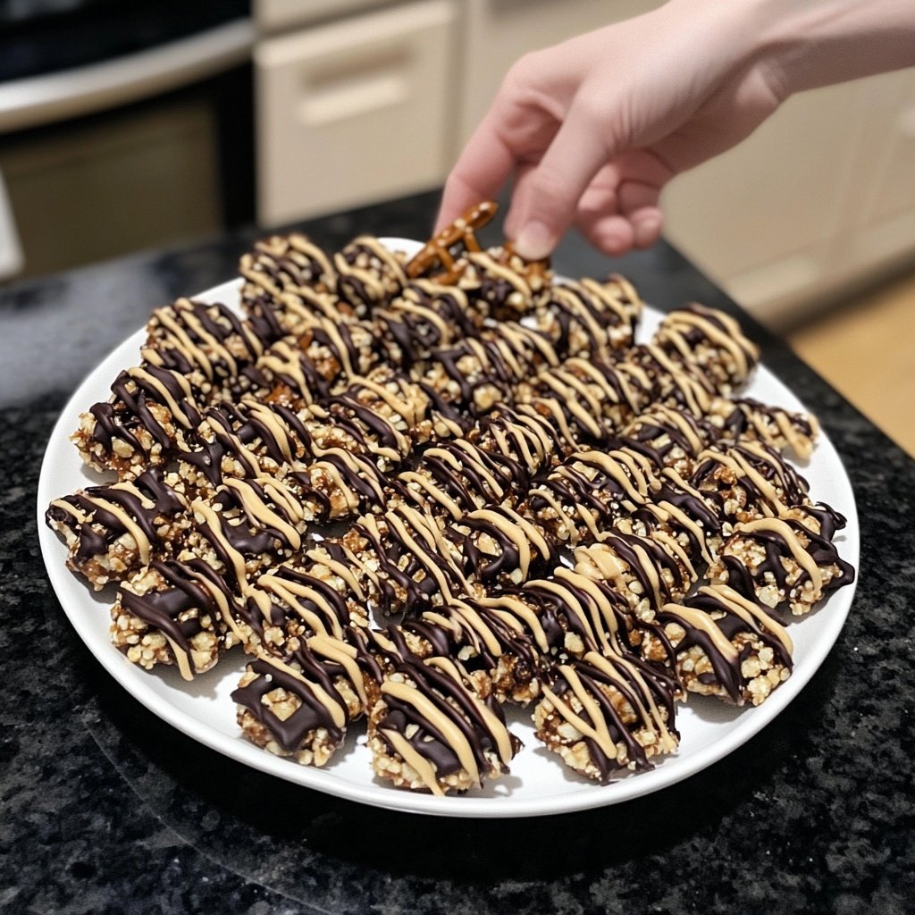 No-Bake Peanut Butter Pretzel Clusters