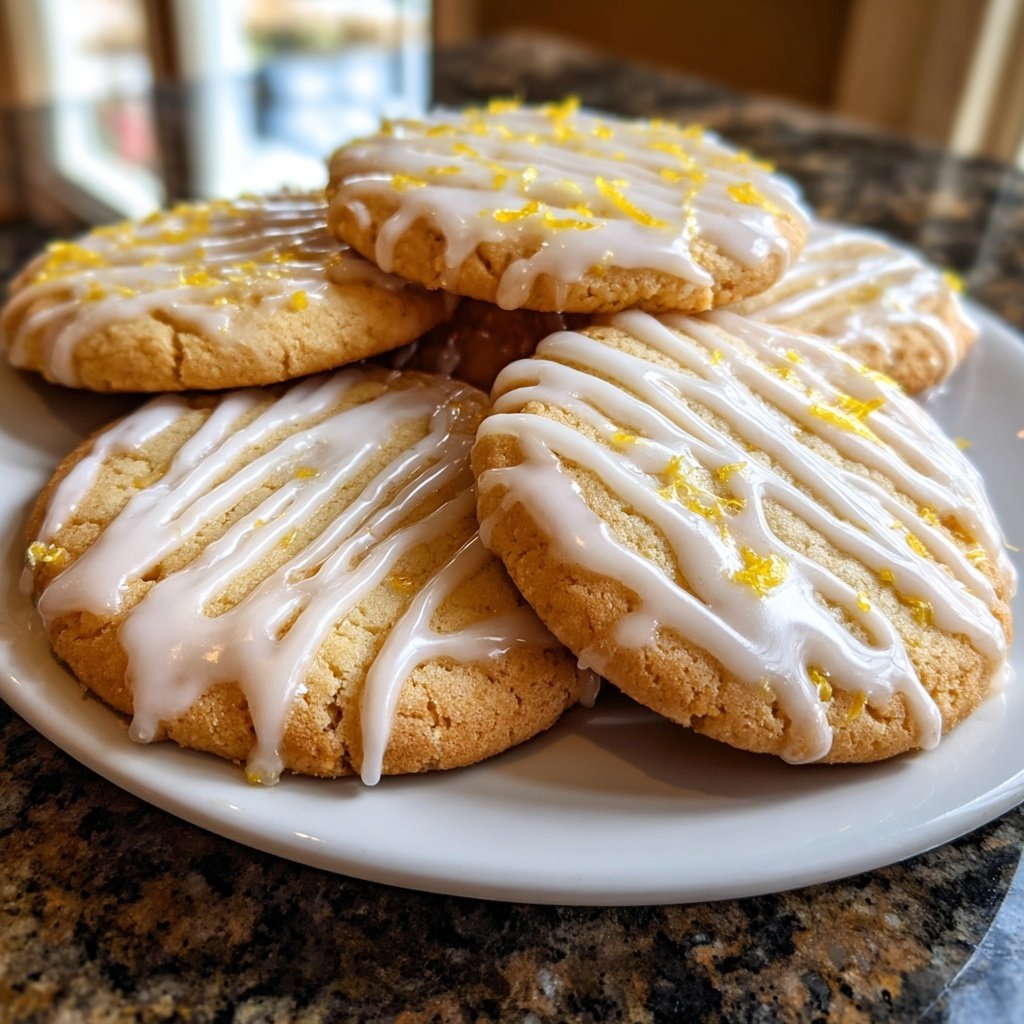 Spring Lemon Glazed Sugar Cookies